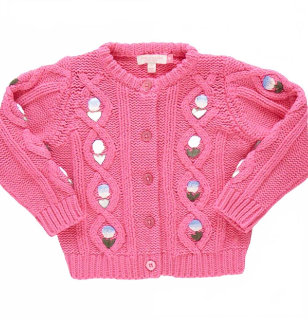 NEW PINK CHICKEN kids dahlia diamond sweater in pink